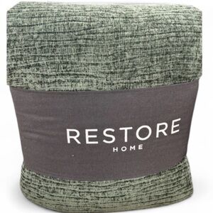 Restore Home Green Queen Textural Stripes Comforter Set 90”x90”